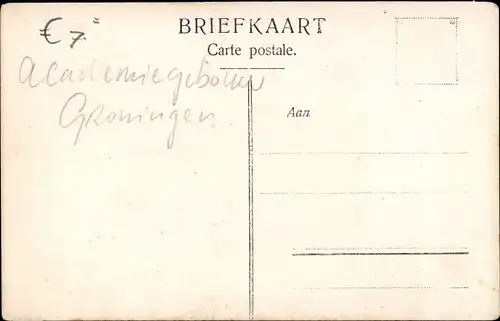 Ak Groningen Niederlande, Universitätsgebouw, Academiegebouw, Brand, 30 Augustus 1906