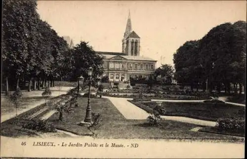 Ak Lisieux Calvados, Le Jardin Public, Le Musee