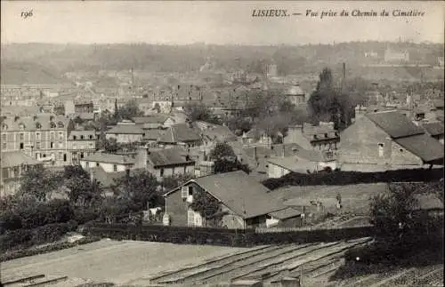 Ak Lisieux Calvados, Vue prise du Chemin du Cimetiere