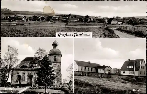 Ak Varlosen Niemetal Niedersachsen, Panorama, Kirche, Schule