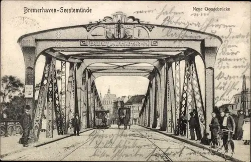 Ak Geestemünde Bremerhaven, Geestebrücke
