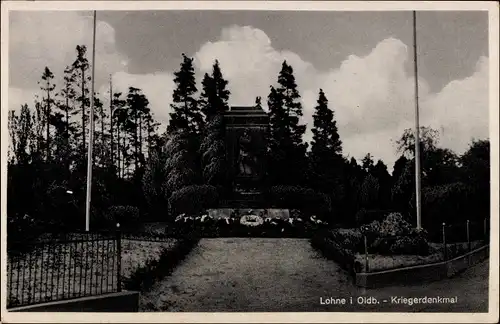 Ak Lohne in Oldenburg, Kriegerdenkmal