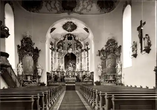Ak Königheim Tauberfranken, Balthasar-Neumann-Kirche, Blick zum Chor