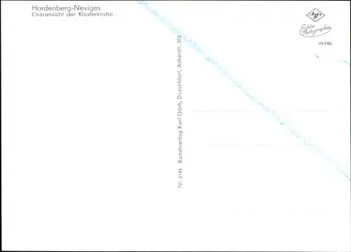 Ak Hardenberg Neviges Velbert Nordrhein Westfalen, Choransicht d. Klosterkirche