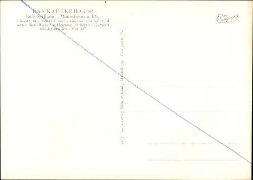 Ak Rüdesheim am Rhein, Kaffeehaus Seilbahn, Oberstraße 18, Innenansicht