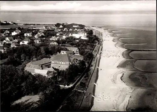 Ak Wyk auf Föhr Nordfriesland, Luftaufnahme, Am Südstrand, Panorama