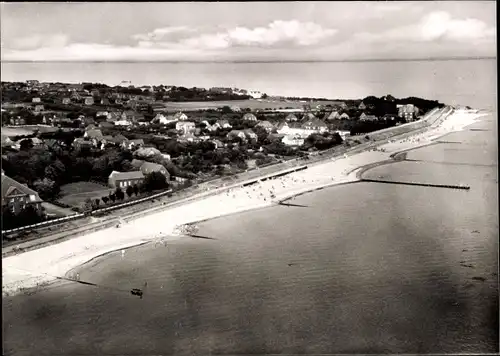 Ak Wyk auf Föhr Nordfriesland, Luftaufnahme, Südstrand, Panorama