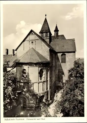 Ak Fischbeck Hessisch Oldendorf an der Weser, Stiftskirche, Ostansicht mit Chor