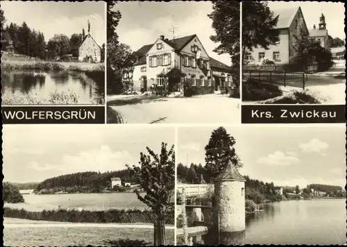 Ak Wolfersgrün Kirchberg in Sachsen, Betriebsferienheim Walter Kluge, Ortsansichten, Flusspartie