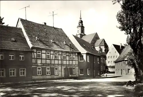 Ak Oederan Sachsen, Straßenpartie, Fachwerkhaus