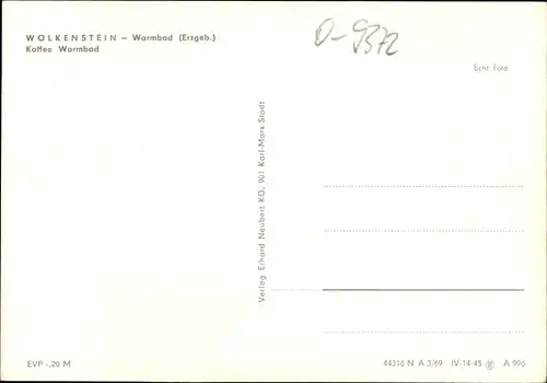 Ak Warmbad Wolkenstein in Sachsen, Kaffee Warmbad, Hausansicht