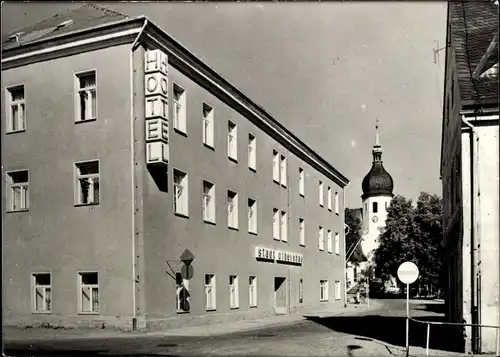 Ak Olbernhau im Erzgebirge, Hotel Stadt Olbernhau, Kirche