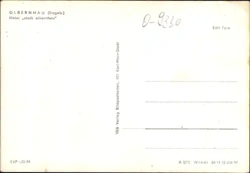 Ak Olbernhau im Erzgebirge, Hotel Stadt Olbernhau, Innenansichten