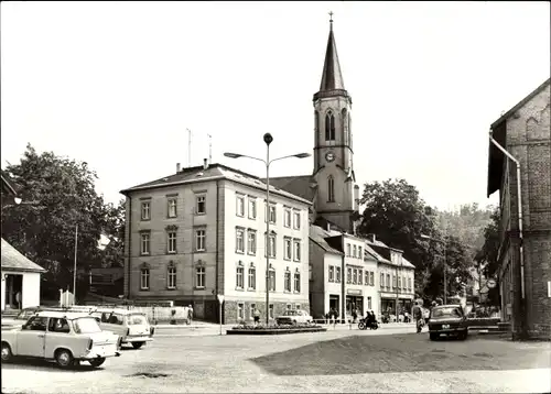 Ak Neuhausen Erzgebirge, Straßenpartie mit Blick auf den Bahnhof