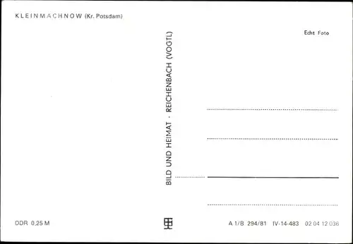 Ak Kleinmachnow in Brandenburg, Schleuse, Oberschule I, Am Uhlenhorst