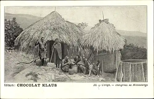 Ak Französisch Kongo, Indigenes de Missadange, Editeurs Chocolat Klaus, Morteau