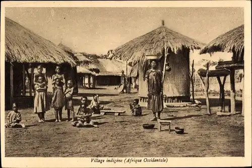 Ak Village indigene, Afrique Occidentale, Dorfbewohner, Strohhütten