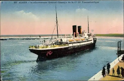 Ak Algier Alger Algerien, le Gouverneur Général Chanzy de la C.ie G.le Transatlantique