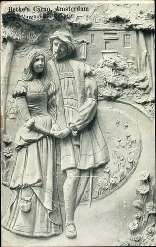 Ak Werbung Betke's Cacao Amsterdam, Vorzügliche Qualität, Paar