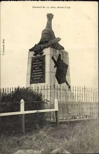 Ak Denkmal des 12. sächs. Armee-Corps