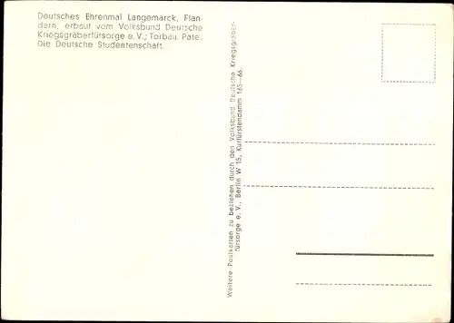 Ak Langemarck Langemark Westflandern, Torbau Deutsches Ehrenmal 