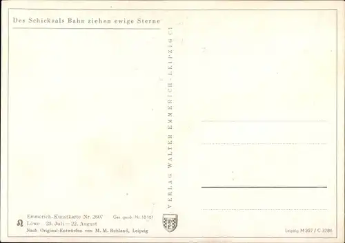 Künstler Ak Rohland, M. M., Sternzeichen Löwe, Leo, 23. Juli bis 22. August