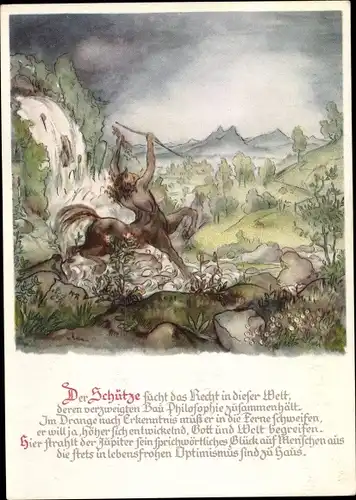 Künstler Ak Rohland, M. M., Sternzeichen Schütze, Sagittarius, 23. November bis 21. Dezember