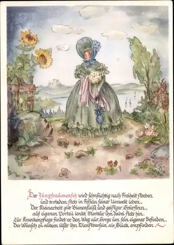 Künstler Ak Rohland, M. M., Sternzeichen Jungfrau, Virgo, 23. August bis 23. September