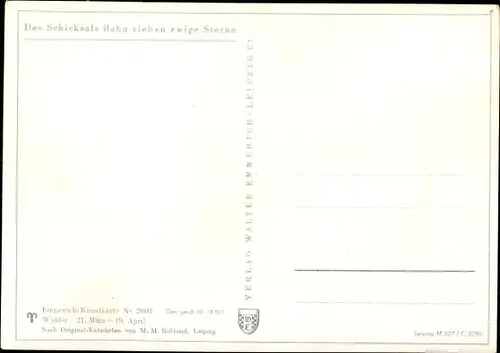 Künstler Ak Rohland, M. M., Sternzeichen Widder, Aries, 21. März bis 20. April