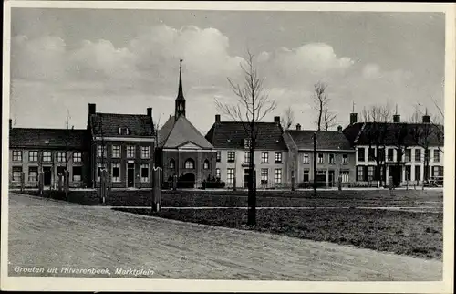 Ak Hilvarenbeek Nordbrabant, Marktplein, Ortspartie