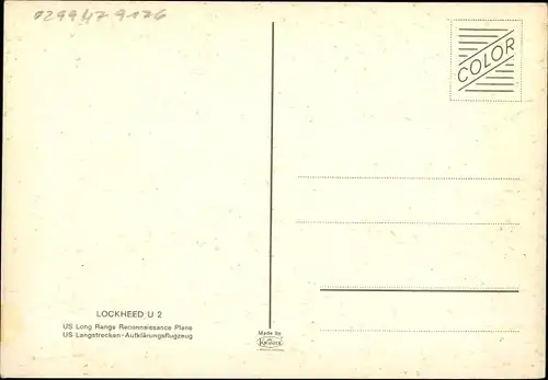 Ak Amerikanisches Kampfflugzeug Lockheed U 2, Long Range Reconnaissance Plane, US Air Force