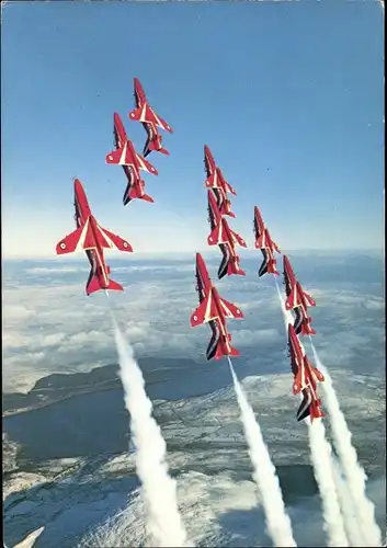 Ak Britische Militärflugzeuge, Royal Air Force, The Red Arrows, Central Flying School CFS Leeming