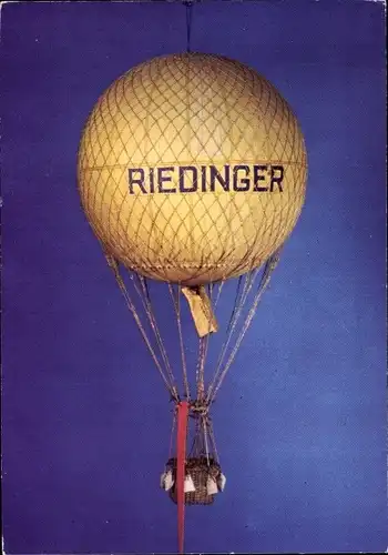 Ak Verkehrsmuseum Dresden, Freiballon um 1900, Modell, Riedinger