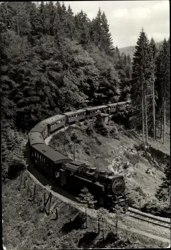 Ak Deutsche Eisenbahn, Harzquerbahn, Dampflok