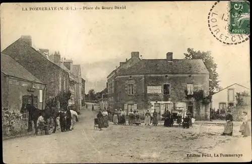 Ak La Pommeraye Maine et Loire, Place du Bourg-David