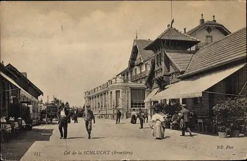 Ak Col de la Schlucht Vosges, Frontiere, Straßenpartie