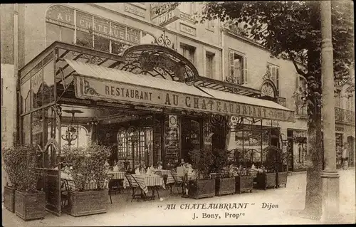 Ak Dijon Côte d'Or, Restaurant Au Chateaubriant, Terrasse