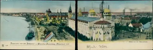 Klapp Ak Düsseldorf am Rhein, Panorama der Industrie und Gewerbeausstellung 1902