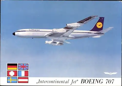 Ak Passagierflugzeug Lufthansa, Boeing 707 Intercontinental Jet