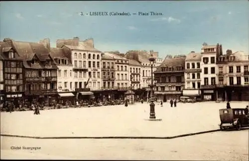 Ak Lisieux Calvados, Place Thiers