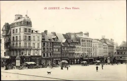 Ak Lisieux Calvados, Place Thiers