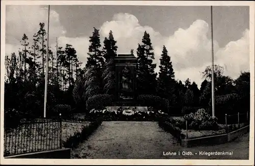 Ak Lohne in Oldenburg, Kriegerdenkmal