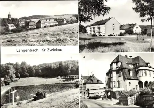 Ak Langenbach Langenweißbach Erzgebirge, Gesamtansicht, AWG-Siedlung, Rat der Gemeinde