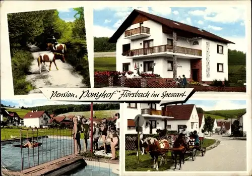 Ak Flörsbach Flörsbachtal im Spessart, Pension Ponyhof, Schwimmbad