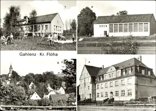 Ak Gahlenz Oederan Sachsen, Kindergarten, Sporthalle, Teilansicht, Oberschule