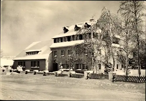 Ak Kühberg Bärenstein im Erzgebirge, Berghaus, Ferienheim Fachbuchverlag Leipzig, Winter