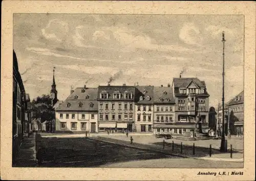 Ak Annaberg Buchholz Erzgebirge, Markt