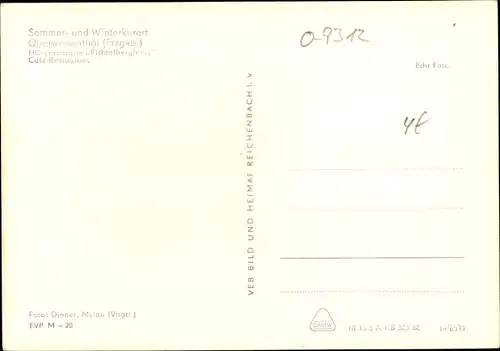 Ak Oberwiesenthal im Erzgebirge, HO Gaststätte Fichtelberghaus