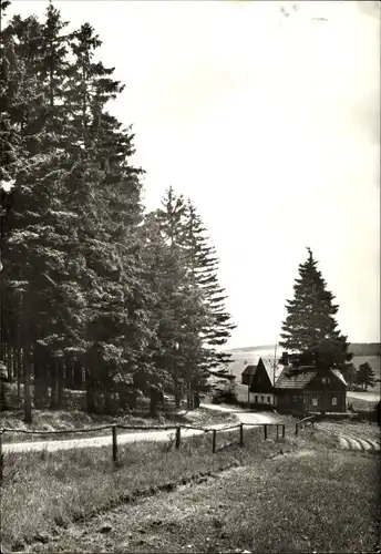 Ak Brüderwiese Deutscheinsiedel im Erzgebirge, Teilansicht, Straßenpartie