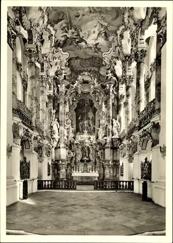 Ak Steingaden in Oberbayern, Wallfahrtskirche, Die Wies, Chor